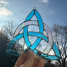 Load image into Gallery viewer, Trinity Knot Stained Glass Suncatcher