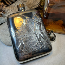 Load image into Gallery viewer, Gone Hunting Pewter Hip Flask