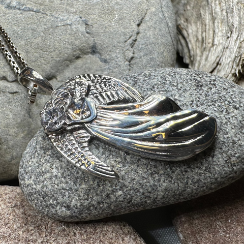 Load image into Gallery viewer, Adriel Angel Necklace in Sterling Silver