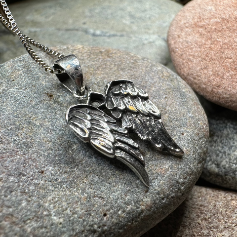 Load image into Gallery viewer, Gentle Angel Wings Necklace in Sterling Silver