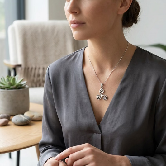 Arwyn Celtic Spiral Necklace — view 2
