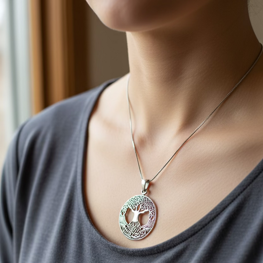 Eternal Celtic Tree of Life Necklace in Sterling Silver