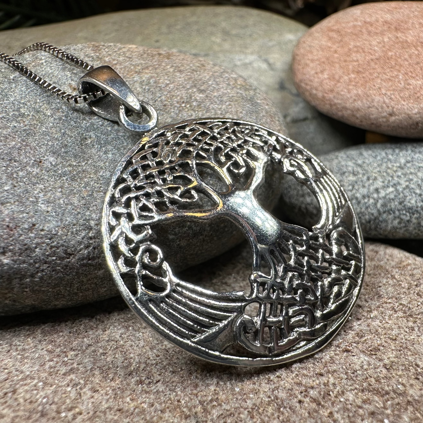 Eternal Celtic Tree of Life Necklace in Sterling Silver