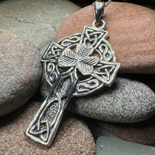 Load image into Gallery viewer, Collins Celtic Cross Shamrock Necklace