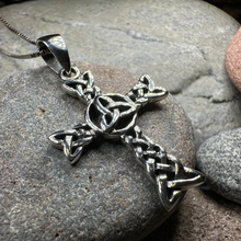 Load image into Gallery viewer, Trinity Knot Celtic Cross Necklace