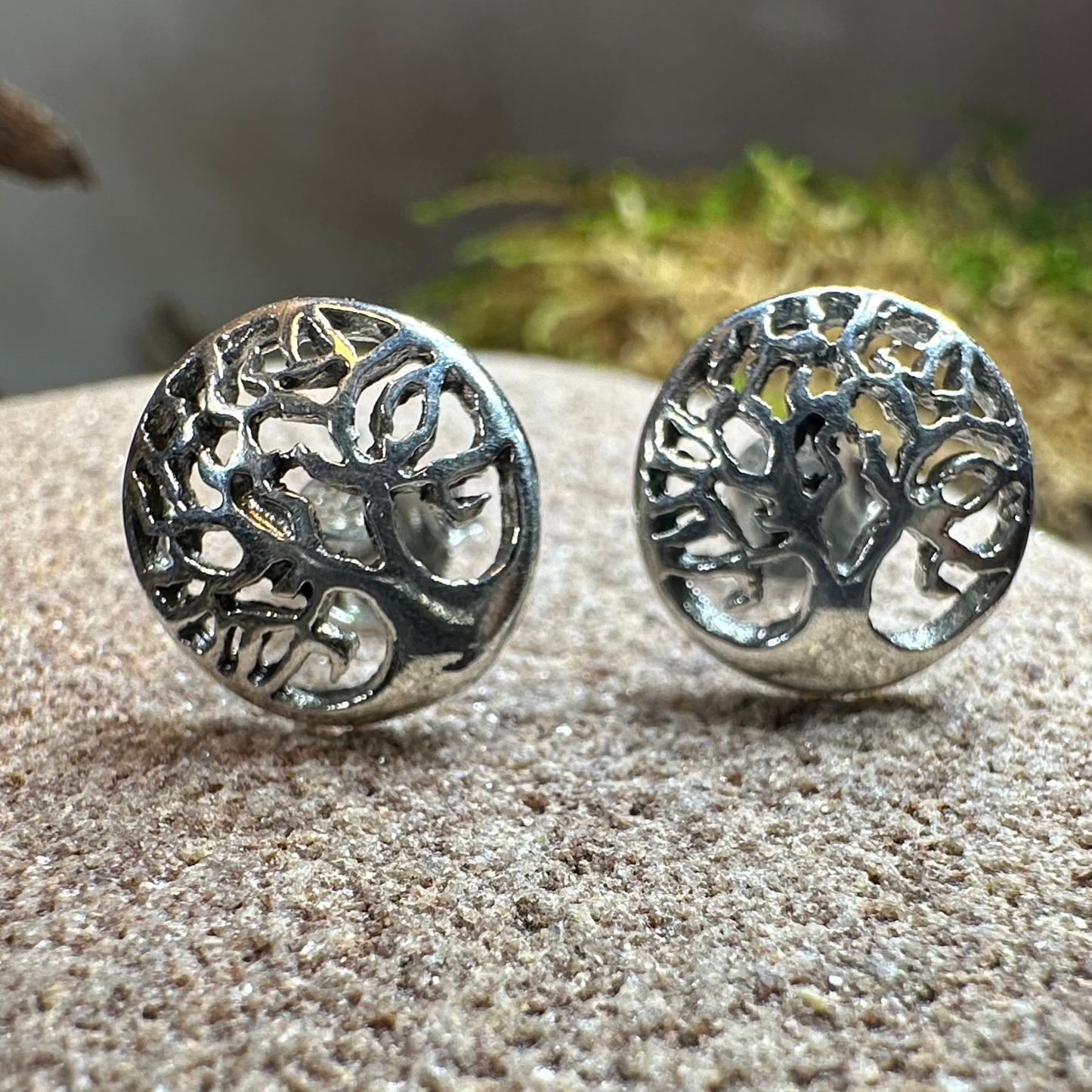 Celtic Tree of Life Stud Earrings in Sterling Silver