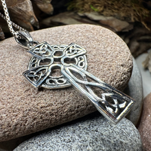 Load image into Gallery viewer, Open Weave Celtic Cross Necklace