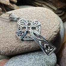 Load image into Gallery viewer, Open Weave Celtic Cross Necklace
