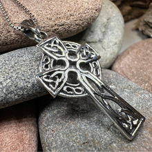 Load image into Gallery viewer, Open Weave Celtic Cross Necklace