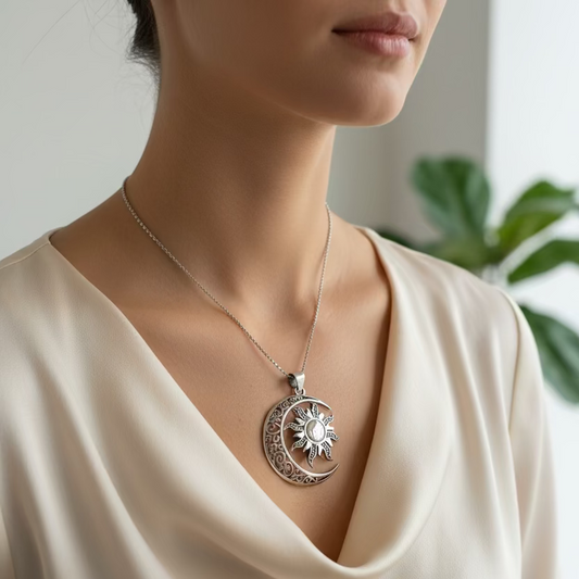 Luan Moon Necklace in sterling silver