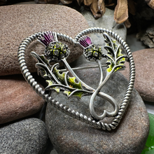 Load image into Gallery viewer, Sparkle Thistle Love Brooch