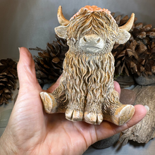 Load image into Gallery viewer, Flowers Highland Cow Figurine