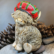 Load image into Gallery viewer, Tartan Highland Cow Figurine