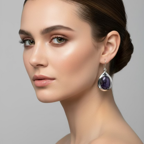 Load image into Gallery viewer, Heathergems Teardrop Earrings - Handmade in Scotland