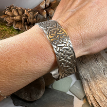Load image into Gallery viewer, Celtic Knot Pewter Cuff Bracelet
