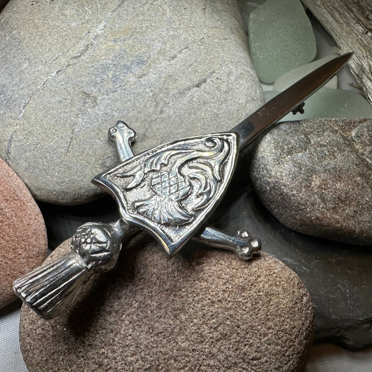 Alban Thistle Shield Kilt Pin - Handmade in Scotland