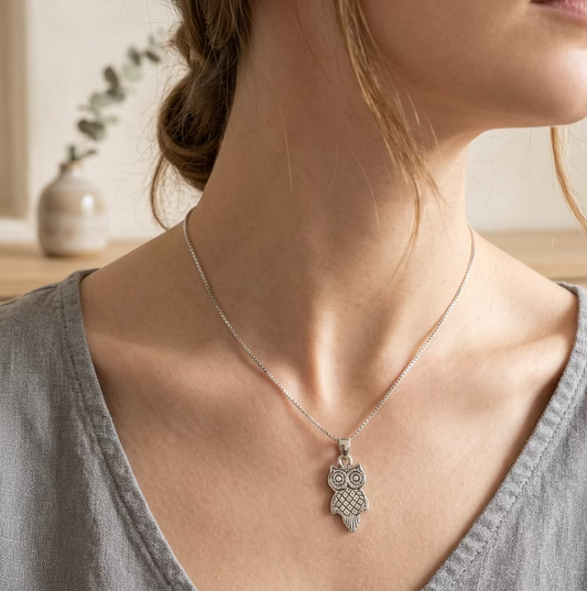 Athena Owl Necklace — view 2