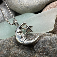 Load image into Gallery viewer, Petite Moon and Star Necklace