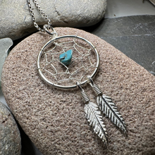 Load image into Gallery viewer, Turquoise Dreamcatcher Necklace