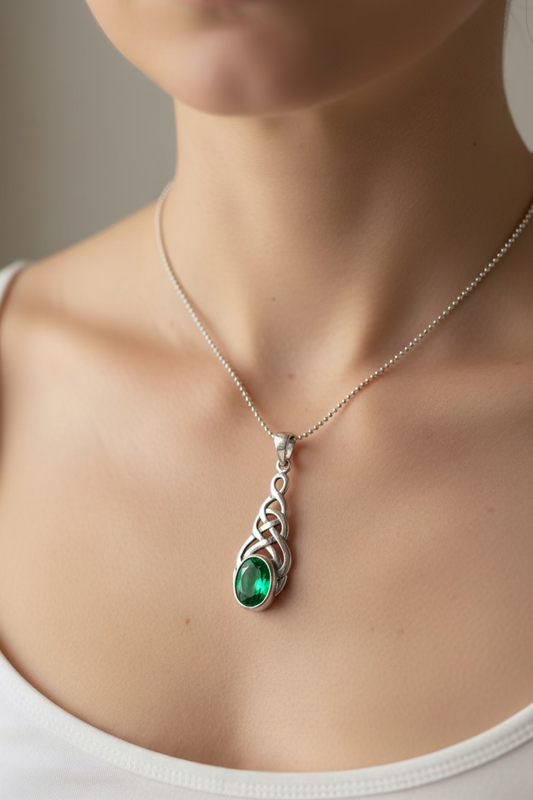 Emma Celtic Knot Necklace in Sterling Silver