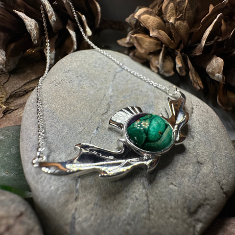 Load image into Gallery viewer, Scottish Heathergems Thistle Necklace - Handmade in Scotland