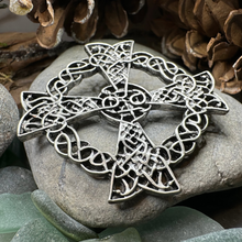 Load image into Gallery viewer, Pewter Celtic Cross Brooch