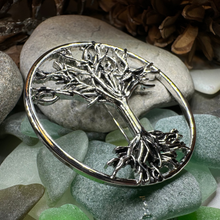 Load image into Gallery viewer, Pewter Tree of Life Brooch