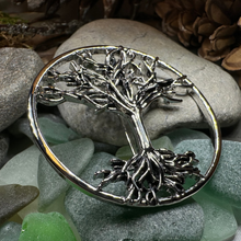Load image into Gallery viewer, Pewter Tree of Life Brooch