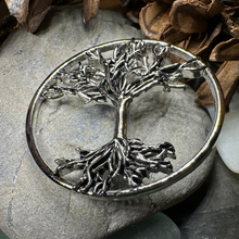 Load image into Gallery viewer, Pewter Tree of Life Brooch