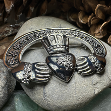 Load image into Gallery viewer, Claddagh Shamrock Brooch