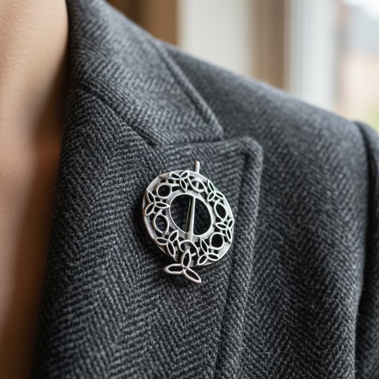 Seven Trinity Knot Celtic Brooch