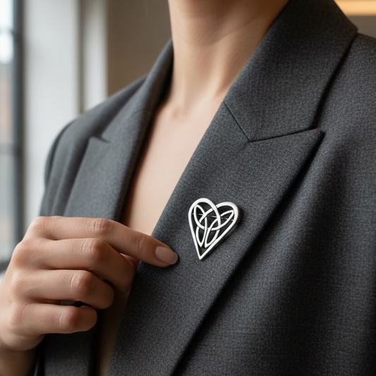 Everheart Celtic Heart Brooch in Pewter