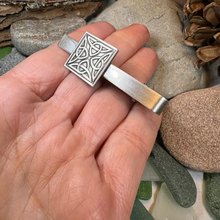 Load image into Gallery viewer, Square Trinity Knot Tie Bar