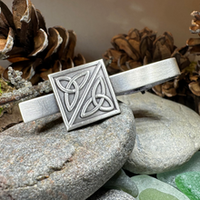 Load image into Gallery viewer, Square Trinity Knot Tie Bar