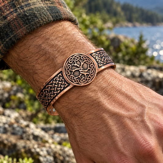 Tree of Life Copper Cuff Bracelet — view 2