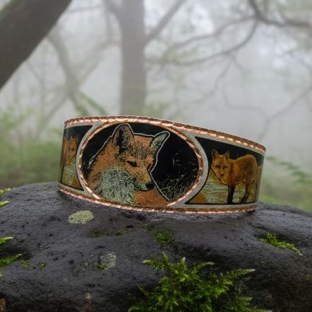 Load image into Gallery viewer, Fox Spirit Copper Cuff Bracelet