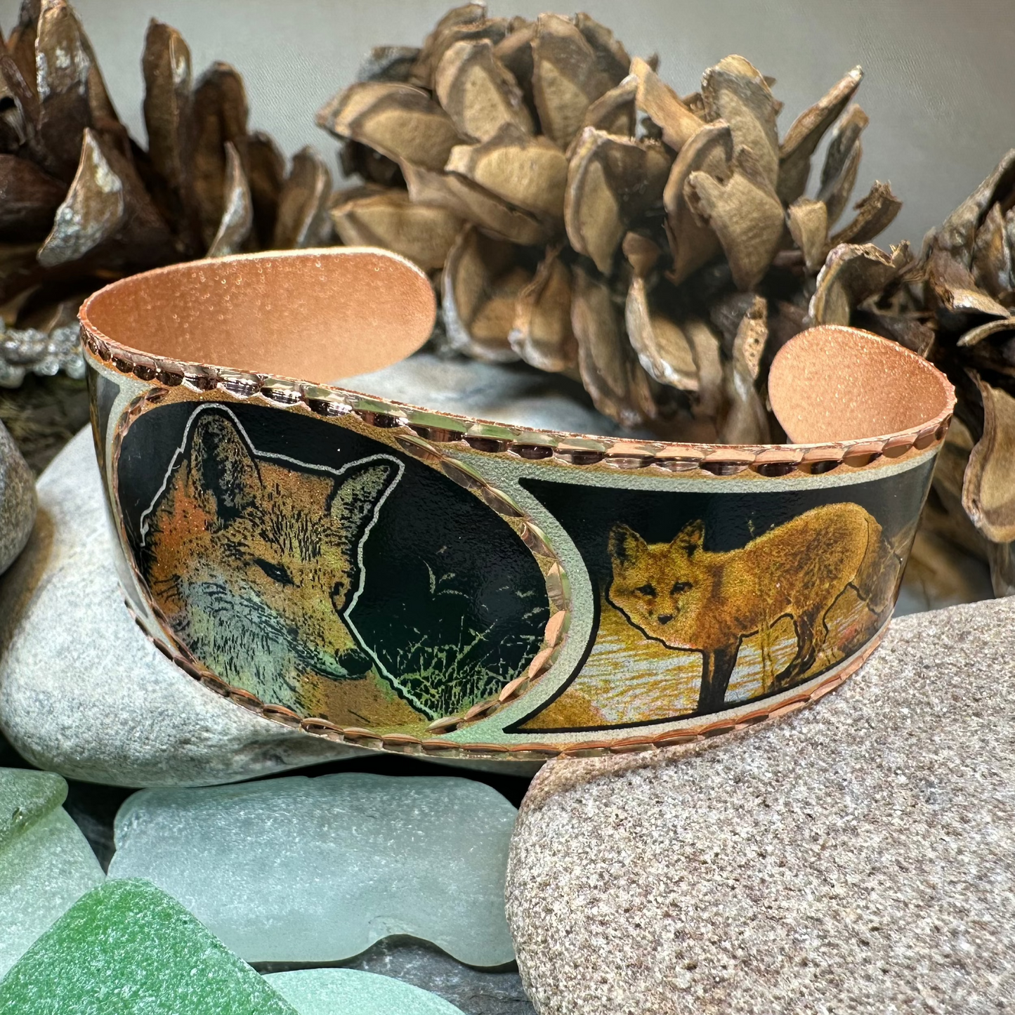 Fox Spirit Copper Cuff Bracelet