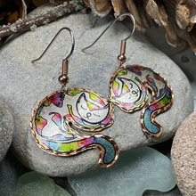Load image into Gallery viewer, Hippie Cat Copper Earrings