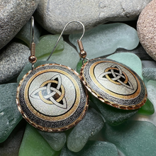 Load image into Gallery viewer, Fredegund Celtic Trinity Knot Copper Earrings