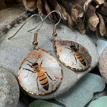 Load image into Gallery viewer, Springtime Bee Copper Earrings