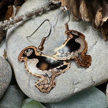 Load image into Gallery viewer, Puffin Copper Earrings