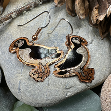 Load image into Gallery viewer, Puffin Copper Earrings