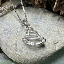 Load image into Gallery viewer, Petite Irish Harp Necklace