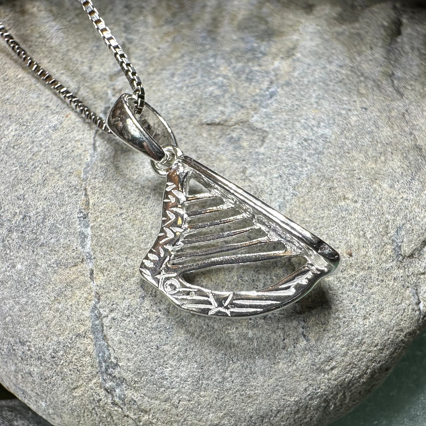 Petite Irish Harp Necklace — view 6