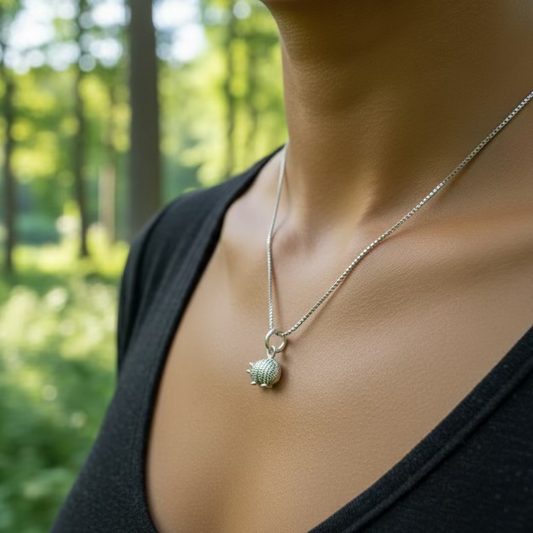 Adorable Little Hedgehog Necklace — view 2