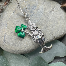 Load image into Gallery viewer, Celtic Leprechaun Shamrock Necklace