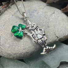Load image into Gallery viewer, Celtic Leprechaun Shamrock Necklace