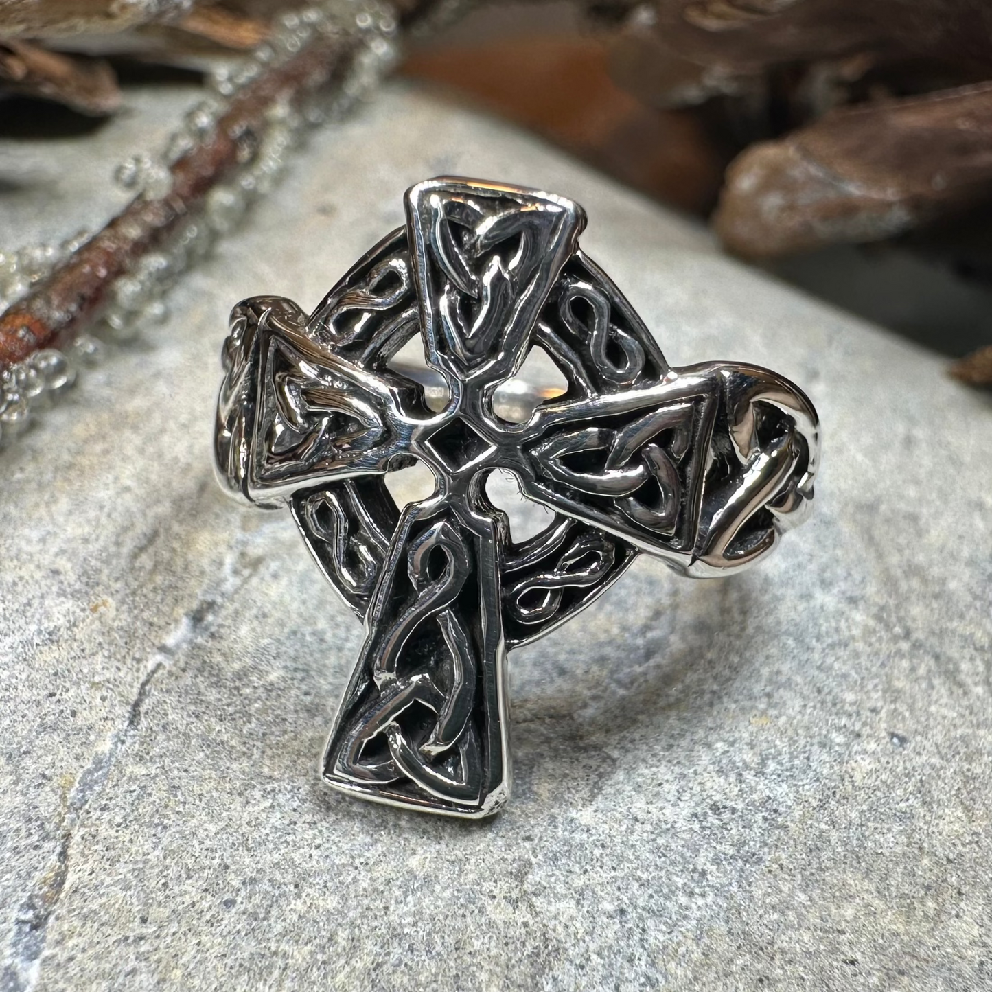 Classic Celtic Cross Ring — view 9
