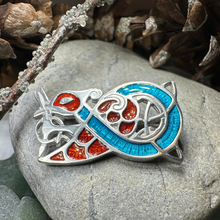 Load image into Gallery viewer, Book of Kells Celtic Bird Brooch