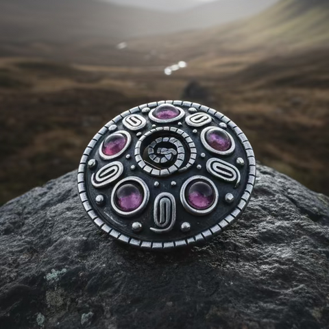 Load image into Gallery viewer, Nightfall Celtic Knot Brooch - Handmade in Scotland